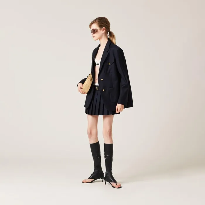 Women Coats And Jackets Miu Miu Singlebreasted Batavia Jacket Navy Women Coats And Jackets Miu Miu Singlebreasted Batavia Jacket Navy