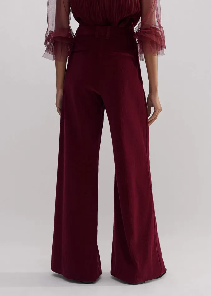 Women Cord WideLeg Pant Intense Red MEEM
