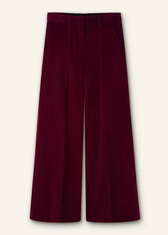 Women Cord WideLeg Pant Intense Red MEEM