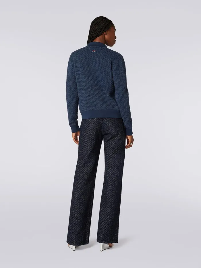 Women Cotton And Nylon Zipped Bomber Jacket Blue Missoni Coats and Jackets Women Cotton And Nylon Zipped Bomber Jacket Blue Missoni Coats and Jackets