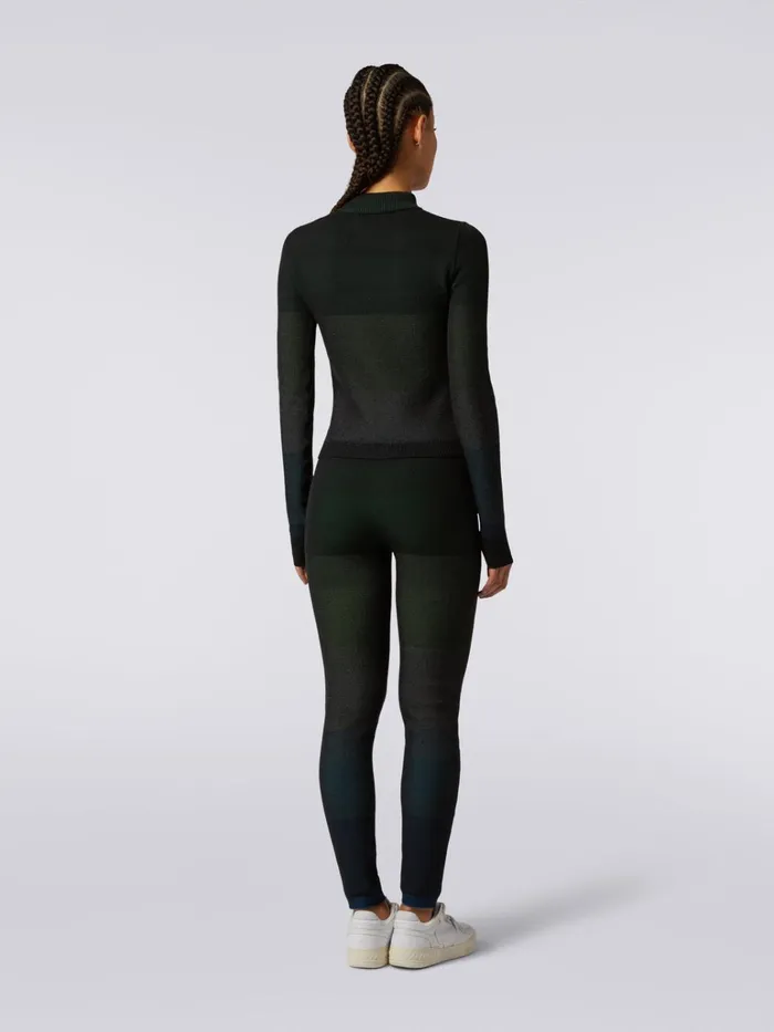 Women Cotton Blend Leggings With Embroidered Logo Multicoloured Missoni Sport Women Cotton Blend Leggings With Embroidered Logo Multicoloured Missoni Sport