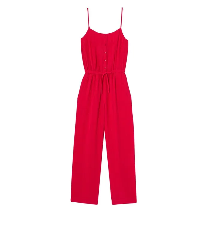 Women Cotton Gauze Jumpsuit 8211 Cherry Red Promod Jumpsuits And Playsuits Women Cotton Gauze Jumpsuit 8211 Cherry Red Promod Jumpsuits And Playsuits