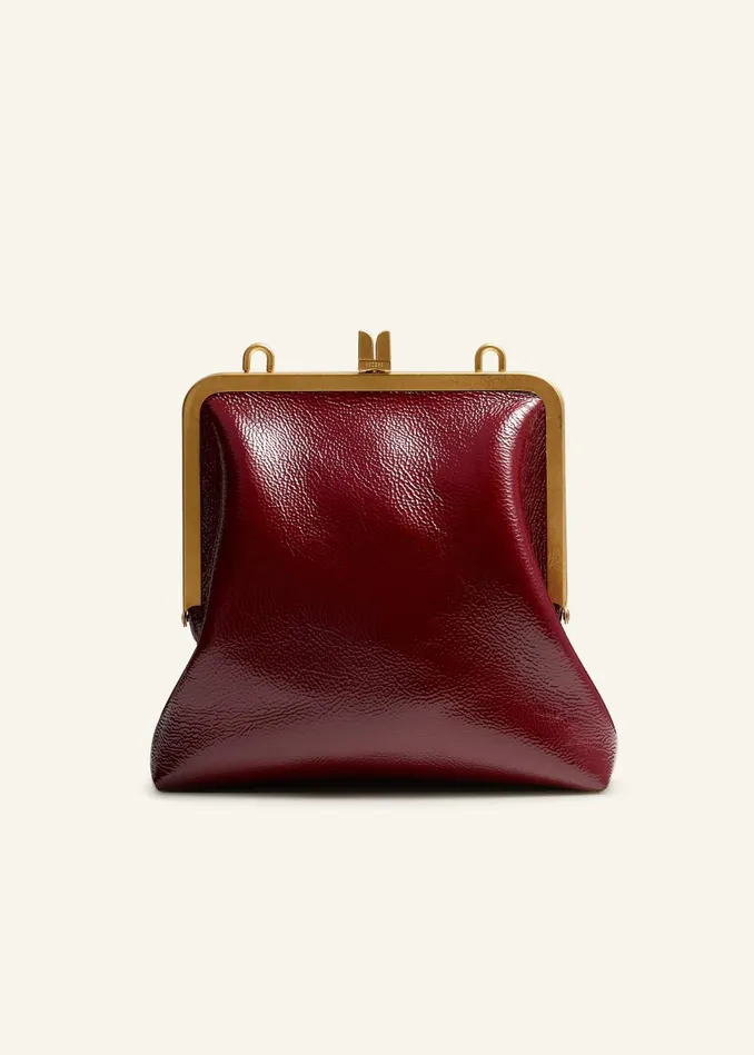 Women Crinkle Patent Bag Deep Merlot MEEM