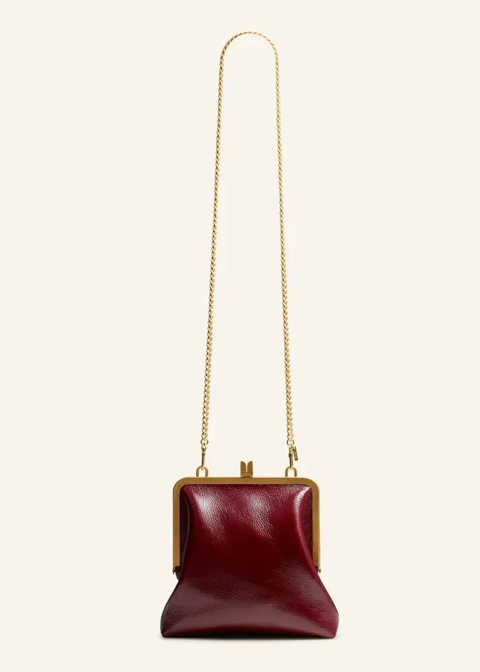 Women Crinkle Patent Bag Deep Merlot MEEM