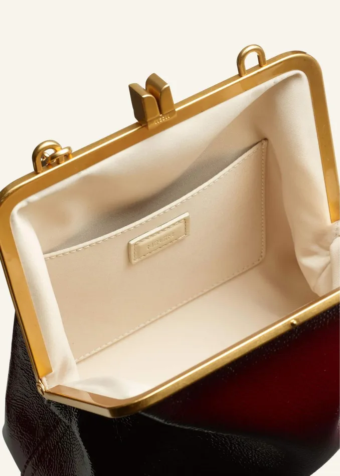 Women Crinkle Patent Bag Deep Merlot MEEM