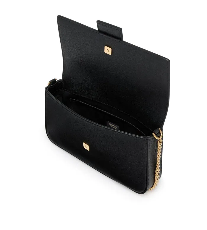 Women Cross Body Bags Tom Ford Grain Leather Tf Chain Shoulder Bag Black Women Cross Body Bags Tom Ford Grain Leather Tf Chain Shoulder Bag Black