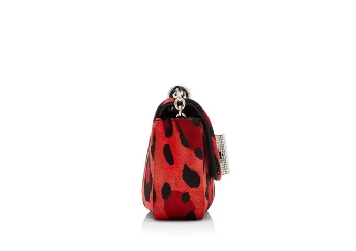 Women Cross Body Bags Tom Ford Leopard Print Velvet Soft Natalia Mini Shoulder Bag Candy Red Women Cross Body Bags Tom Ford Leopard Print Velvet Soft Natalia Mini Shoulder Bag Candy Red