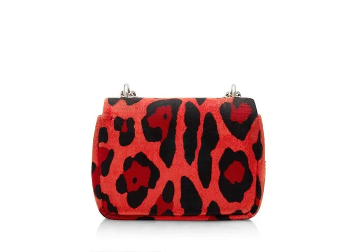Women Cross Body Bags Tom Ford Leopard Print Velvet Soft Natalia Mini Shoulder Bag Candy Red Women Cross Body Bags Tom Ford Leopard Print Velvet Soft Natalia Mini Shoulder Bag Candy Red