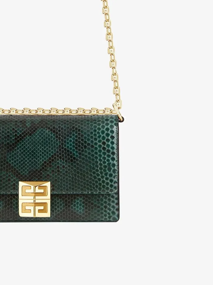 Women Crossbody Bags Givenchy Small 4G Bag In Python With Chain Dark Green Women Crossbody Bags Givenchy Small 4G Bag In Python With Chain Dark Green