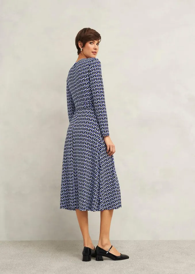 Women Dakota Jersey Dress Navy Multi Hobbs Dresses and Jumpsuits