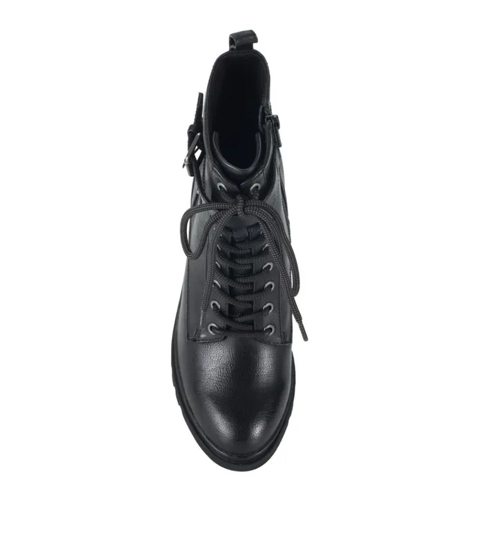 Women Dani Lace Up Boot Black Baretraps Booties