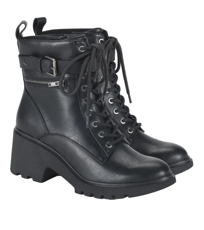 Women Dani Lace Up Boot Black Baretraps Booties