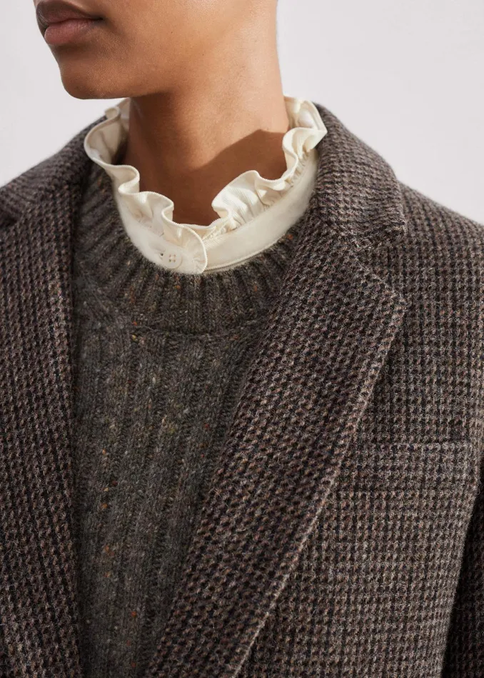 Women Deconstructed Cardigan Blazer Brown MEEM