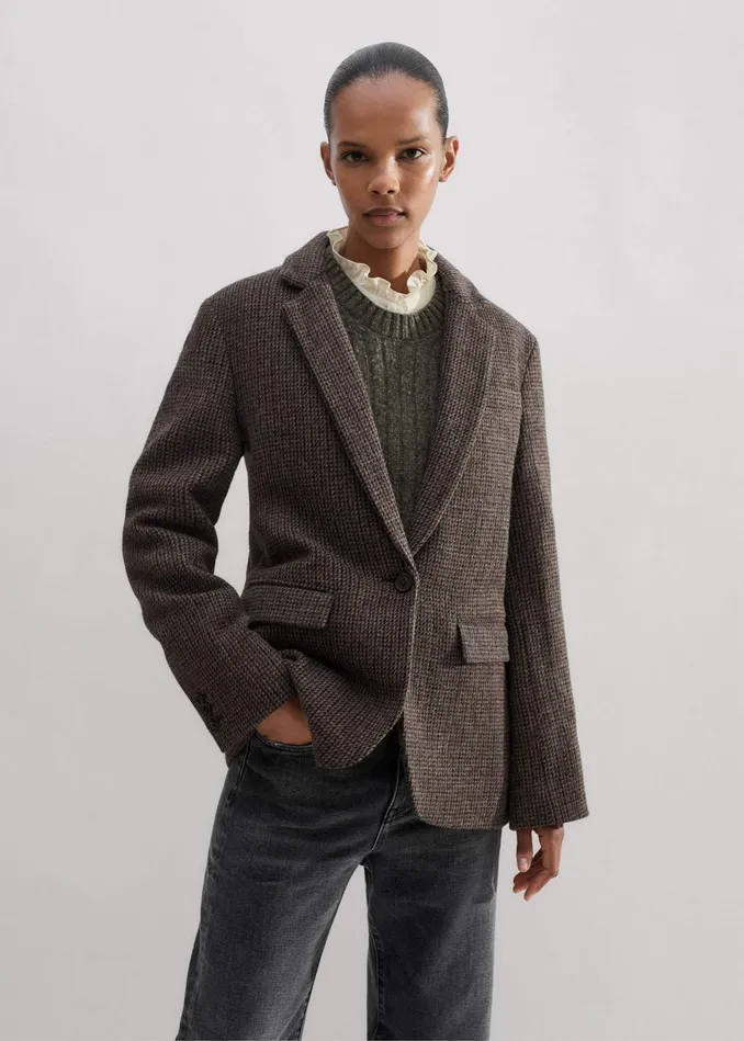 Women Deconstructed Cardigan Blazer Brown MEEM