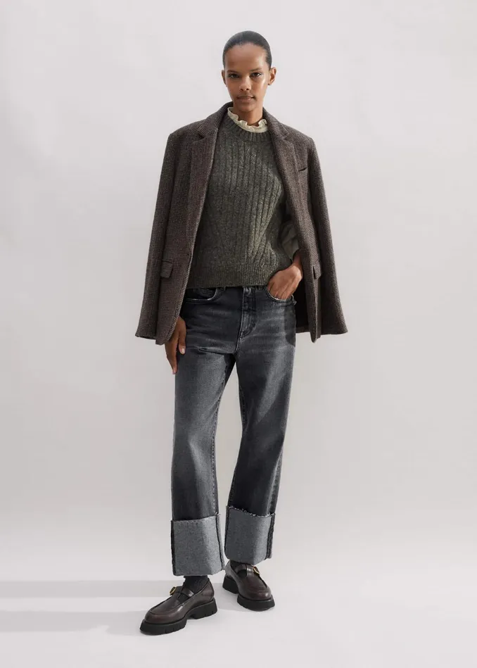 Women Deconstructed Cardigan Blazer Brown MEEM