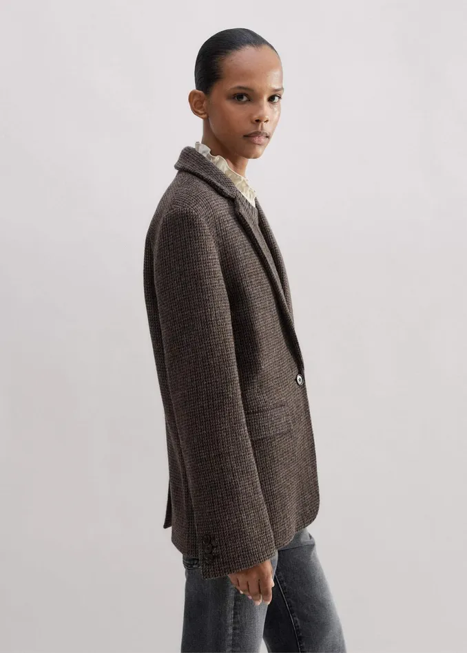 Women Deconstructed Cardigan Blazer Brown MEEM