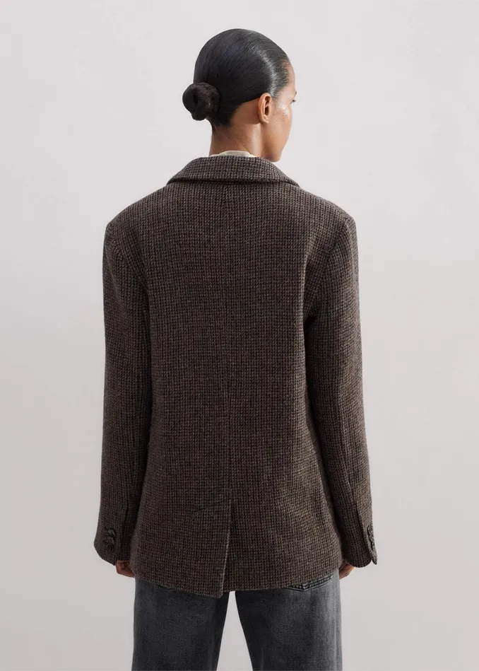 Women Deconstructed Cardigan Blazer Brown MEEM