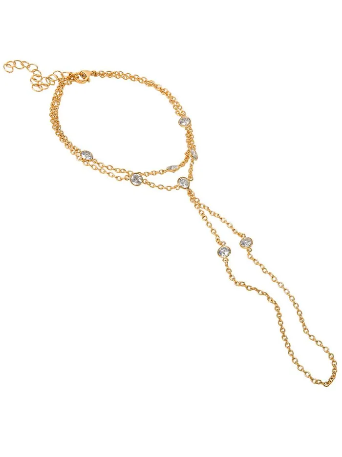 Women Demi Fine Hand Chain In Jeweled Gold Jessica Simpson Bracelets