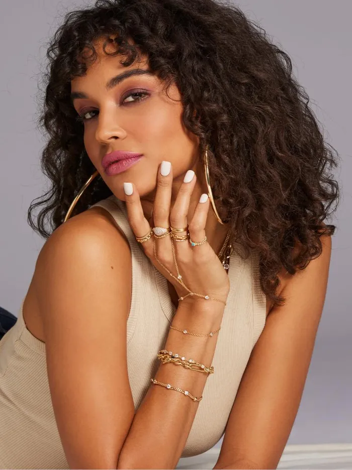 Women Demi Fine Hand Chain In Jeweled Gold Jessica Simpson Bracelets