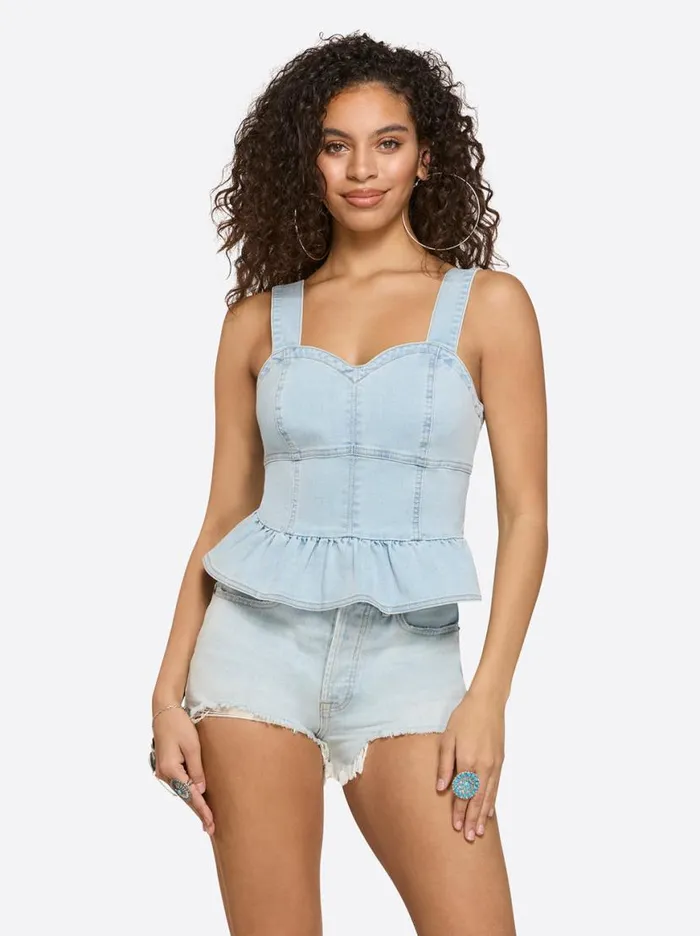 Women Denim Bustier In Buttercup Jessica Simpson Denim