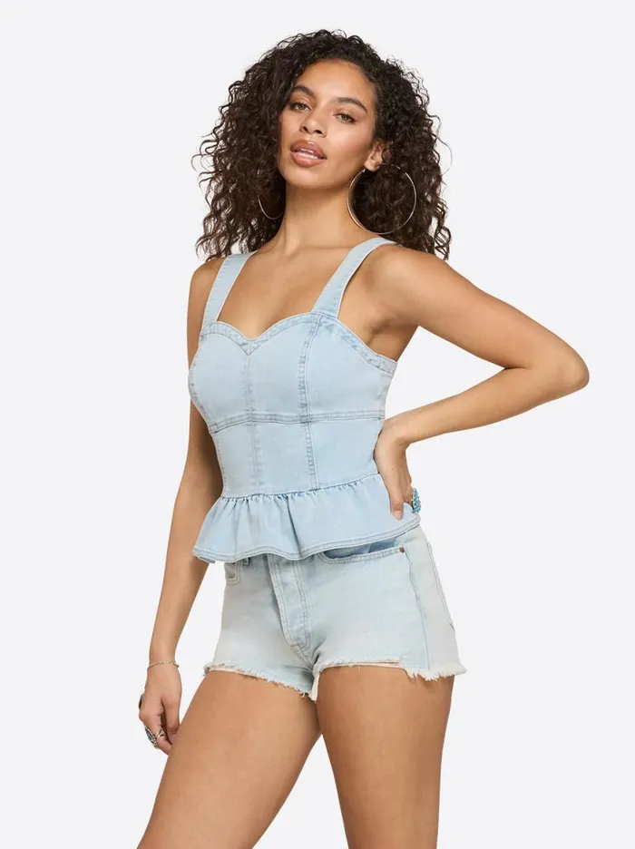 Women Denim Bustier In Buttercup Jessica Simpson Denim