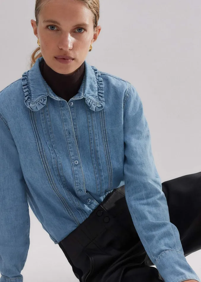 Women Denim Feminine Shirt Blue MEEM
