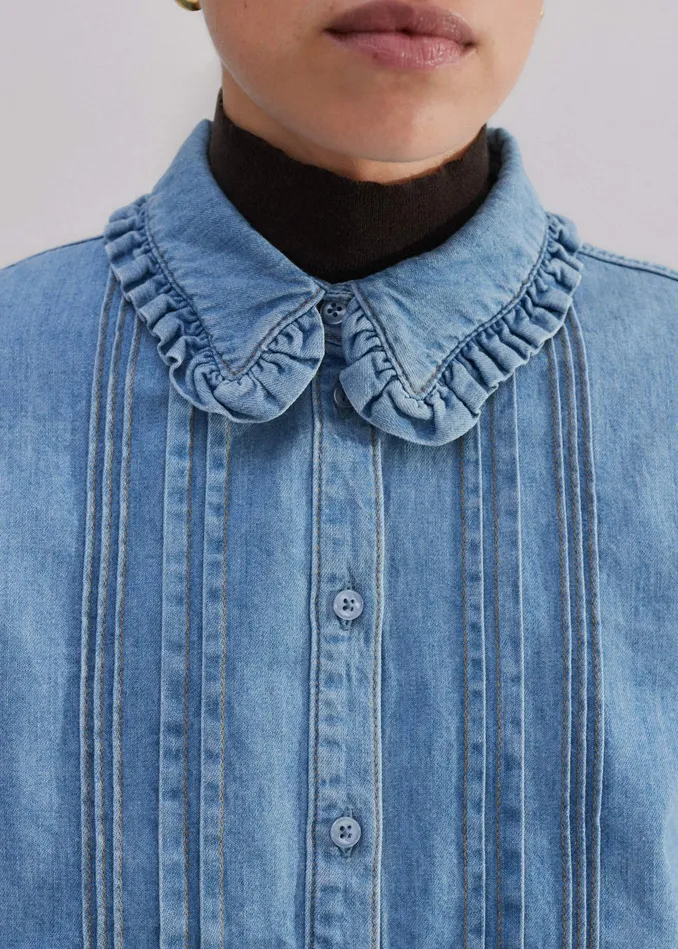 Women Denim Feminine Shirt Blue MEEM