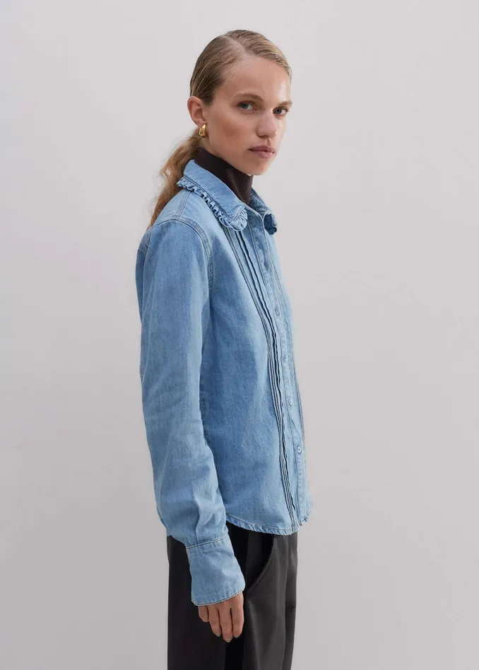 Women Denim Feminine Shirt Blue MEEM