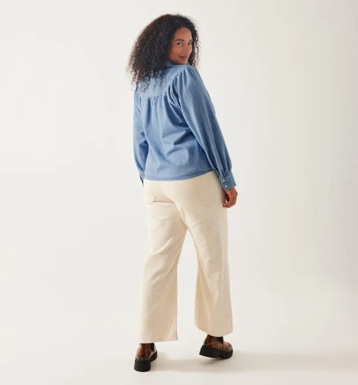 Women Denim Shirt 8211 Medium Denim Promod Shirts And Tunics Women Denim Shirt 8211 Medium Denim Promod Shirts And Tunics