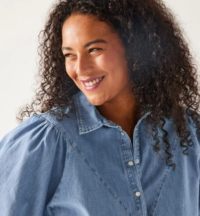 Women Denim Shirt 8211 Medium Denim Promod Shirts And Tunics Women Denim Shirt 8211 Medium Denim Promod Shirts And Tunics