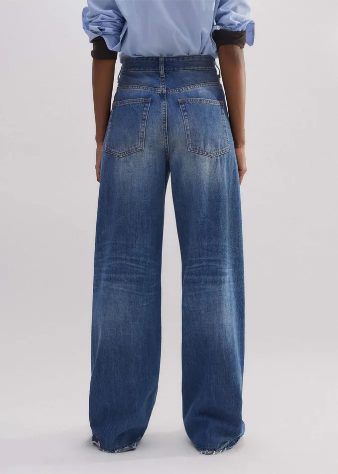Women Distressed Authentic MidWaist Baggy Jean Winter Mid Wash MEEM