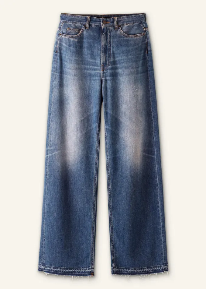 Women Distressed Authentic MidWaist Baggy Jean Winter Mid Wash MEEM