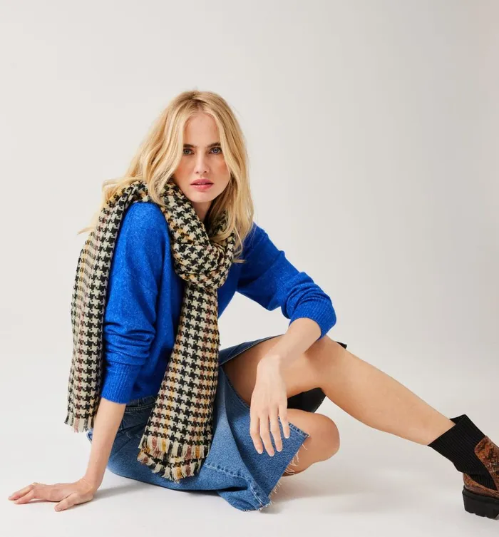 Women Dogtooth Check Scarf 8211 Black Print Promod Scarves Women Dogtooth Check Scarf 8211 Black Print Promod Scarves