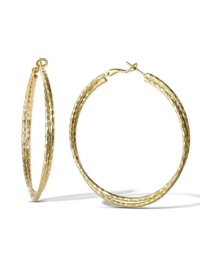 Women Double Hoop Faceted Earrings Jessica Simpson Earrings