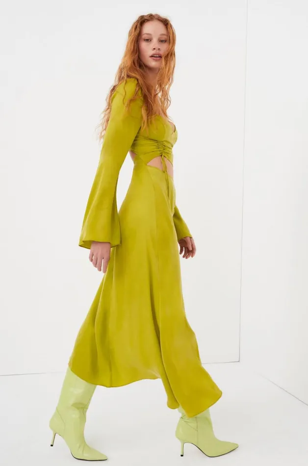 Women Dresses For Love and Lemons Allie Midi Dress Green Women Dresses For Love and Lemons Allie Midi Dress Green