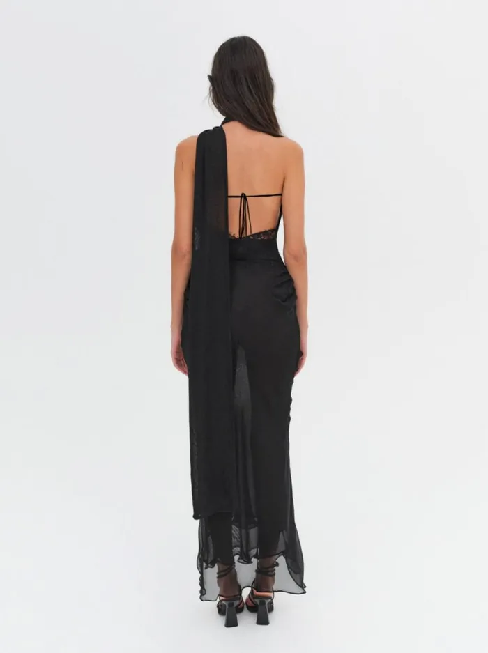 Women Dresses For Love and Lemons Angela Chiffon Maxi Dress Black Women Dresses For Love and Lemons Angela Chiffon Maxi Dress Black