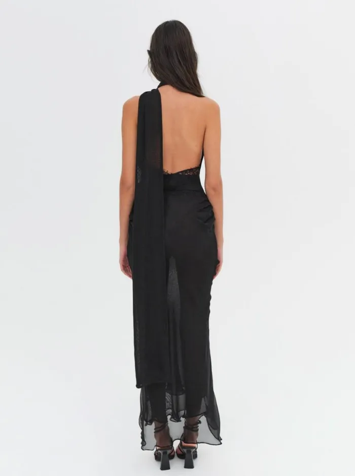 Women Dresses For Love and Lemons Angela Chiffon Maxi Dress Black Women Dresses For Love and Lemons Angela Chiffon Maxi Dress Black