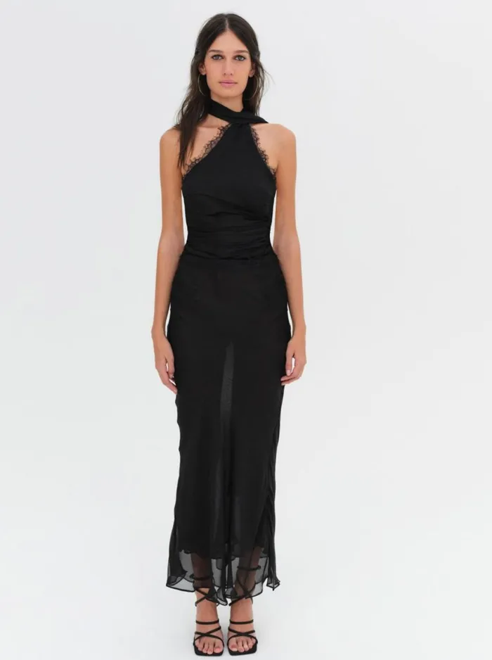Women Dresses For Love and Lemons Angela Chiffon Maxi Dress Black Women Dresses For Love and Lemons Angela Chiffon Maxi Dress Black