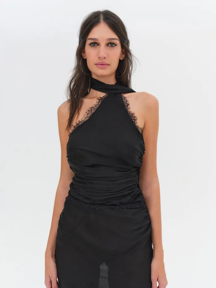 Women Dresses For Love and Lemons Angela Chiffon Maxi Dress Black Women Dresses For Love and Lemons Angela Chiffon Maxi Dress Black