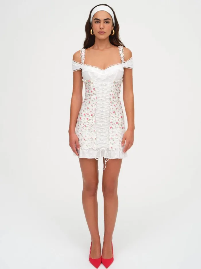 Women Dresses For Love and Lemons Baela Corset Mini Dress White Women Dresses For Love and Lemons Baela Corset Mini Dress White