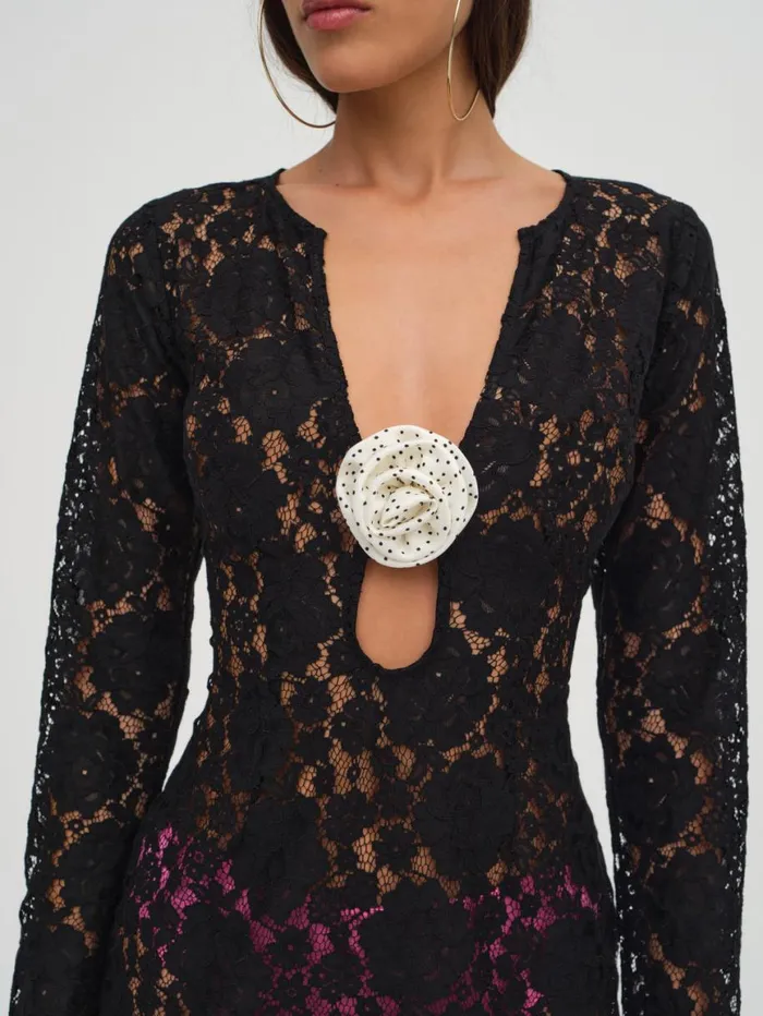Women Dresses For Love and Lemons Bergett Lace Mini Dress Black Women Dresses For Love and Lemons Bergett Lace Mini Dress Black