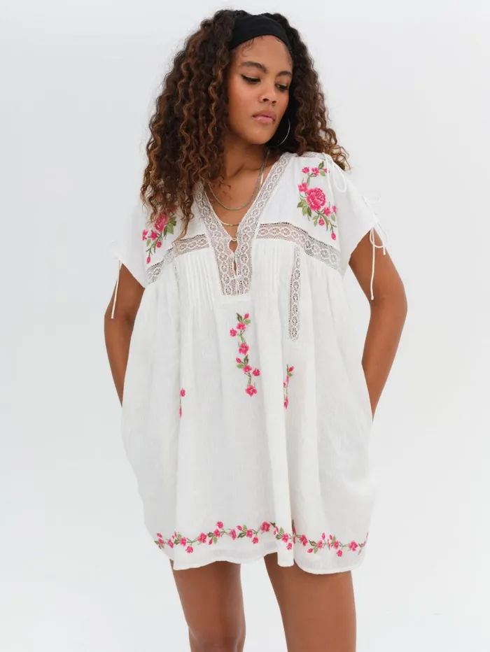 Women Dresses For Love and Lemons Jolene Embroidered Mini Dress White