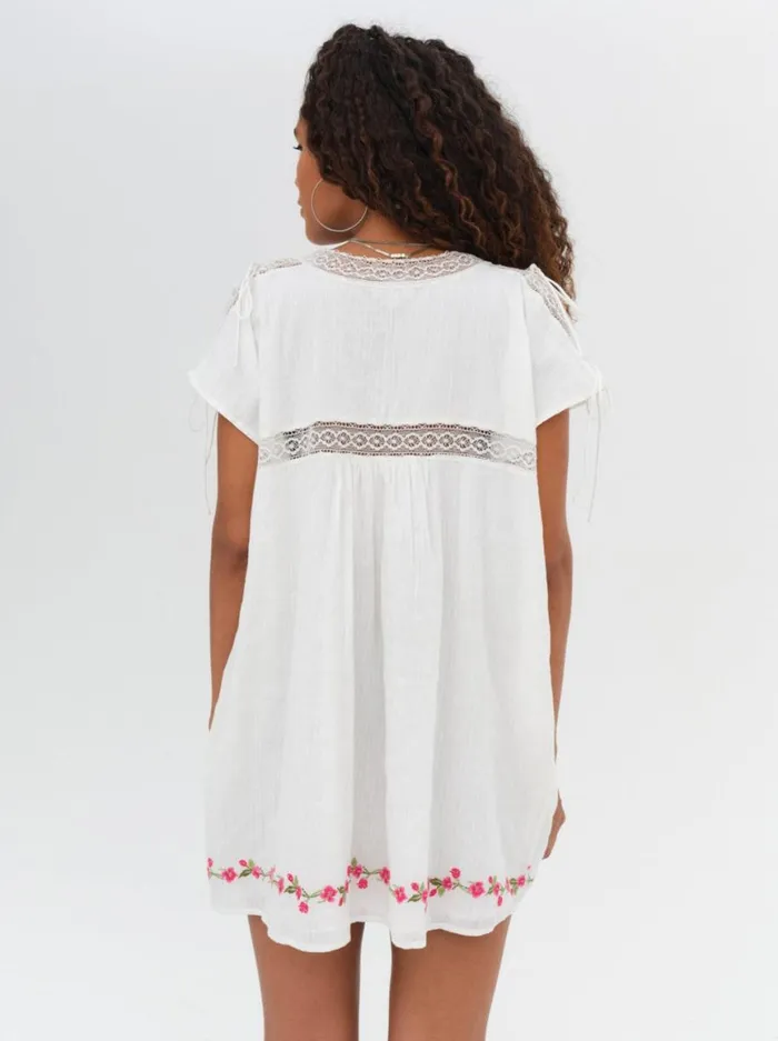 Women Dresses For Love and Lemons Jolene Embroidered Mini Dress White Women Dresses For Love and Lemons Jolene Embroidered Mini Dress White