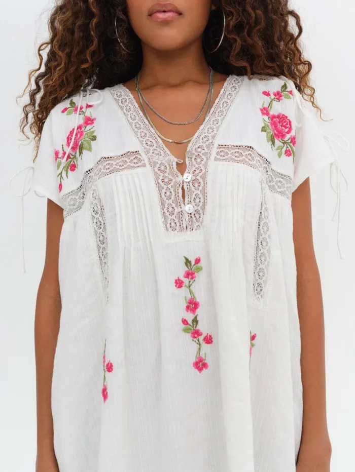 Women Dresses For Love and Lemons Jolene Embroidered Mini Dress White Women Dresses For Love and Lemons Jolene Embroidered Mini Dress White