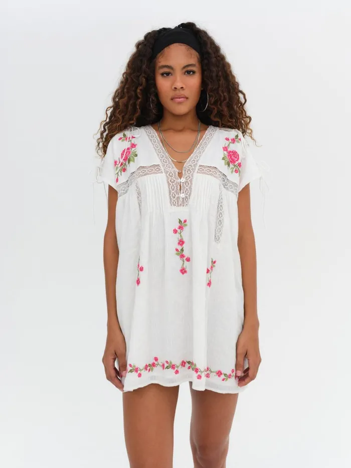 Women Dresses For Love and Lemons Jolene Embroidered Mini Dress White Women Dresses For Love and Lemons Jolene Embroidered Mini Dress White