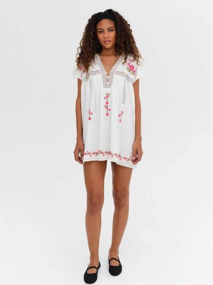 Women Dresses For Love and Lemons Jolene Embroidered Mini Dress White Women Dresses For Love and Lemons Jolene Embroidered Mini Dress White