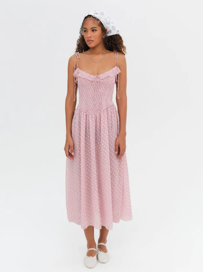 Women Dresses For Love and Lemons Maxine Midi Dress Pink