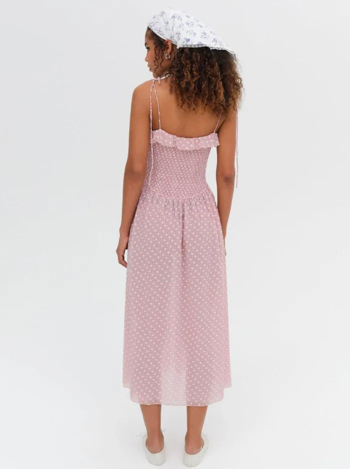 Women Dresses For Love and Lemons Maxine Midi Dress Pink Women Dresses For Love and Lemons Maxine Midi Dress Pink