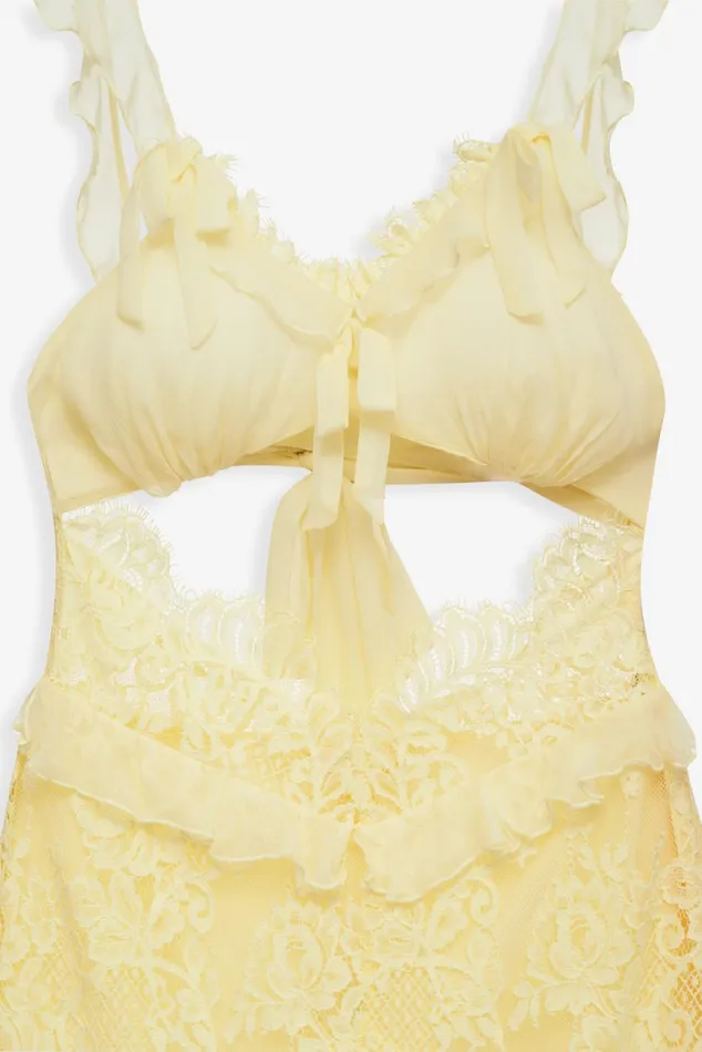Women Dresses For Love and Lemons Milena Lace Maxi Dress Yellow Women Dresses For Love and Lemons Milena Lace Maxi Dress Yellow