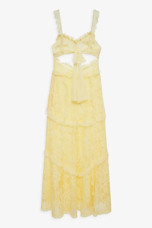 Women Dresses For Love and Lemons Milena Lace Maxi Dress Yellow Women Dresses For Love and Lemons Milena Lace Maxi Dress Yellow